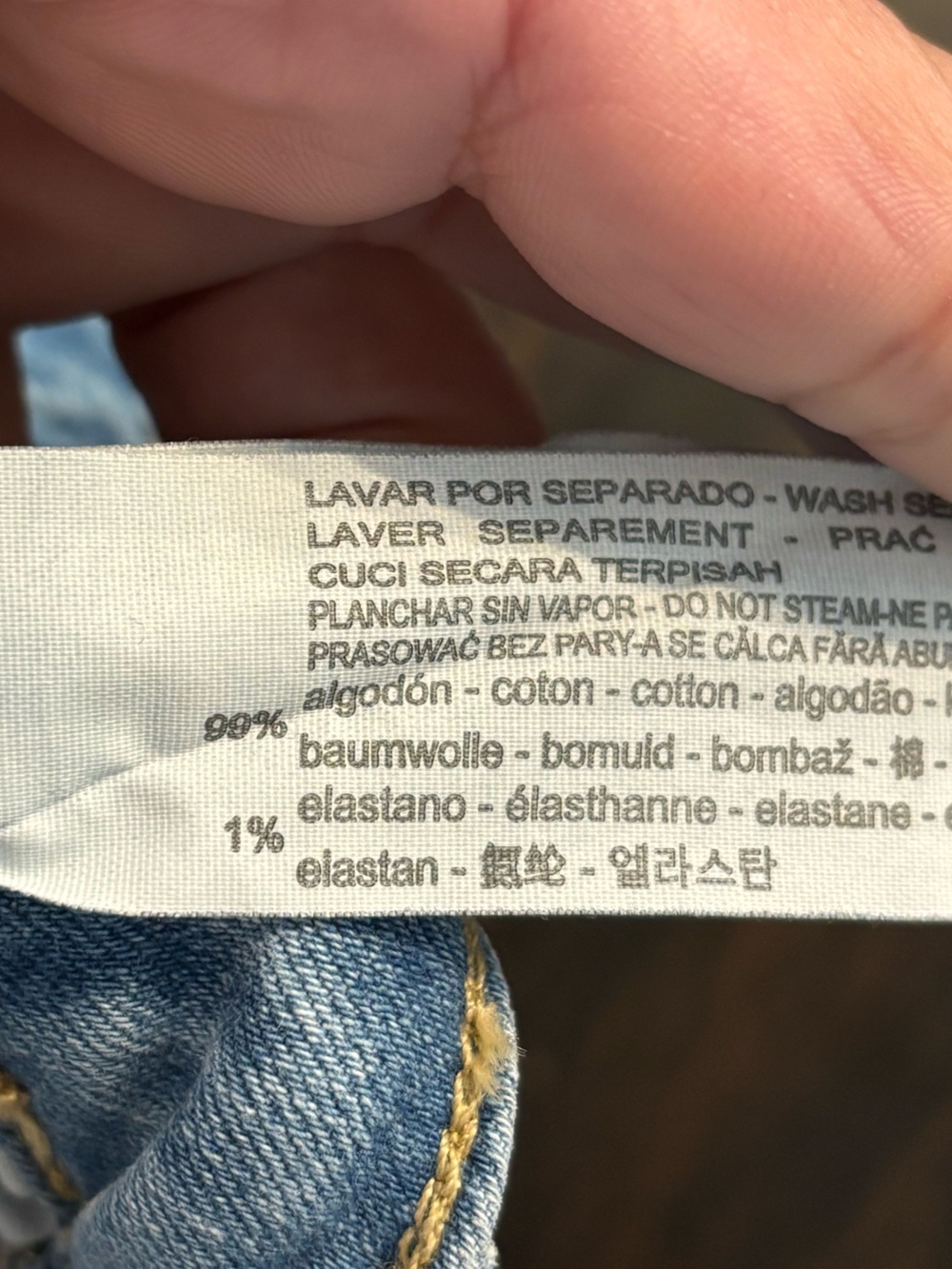 Zara Basics Light Blue Denim Jeans with metallic silver paint size 6 - Picture 8 of 10